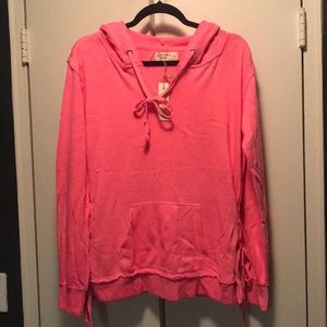 PINK OCEAN DRIVE SWEATSHIRT W/ SIDE TIES- NWT